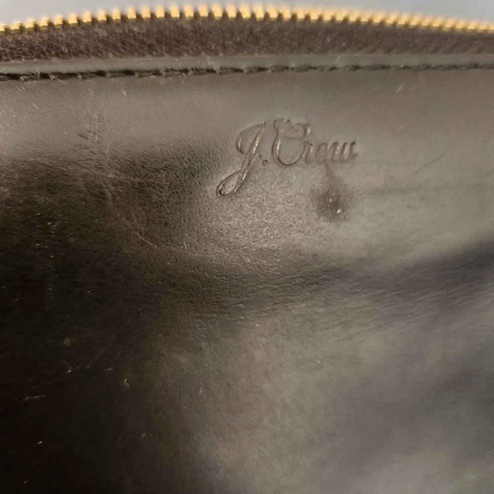 J. Crew Black Leather Continental Multipockets Wallet